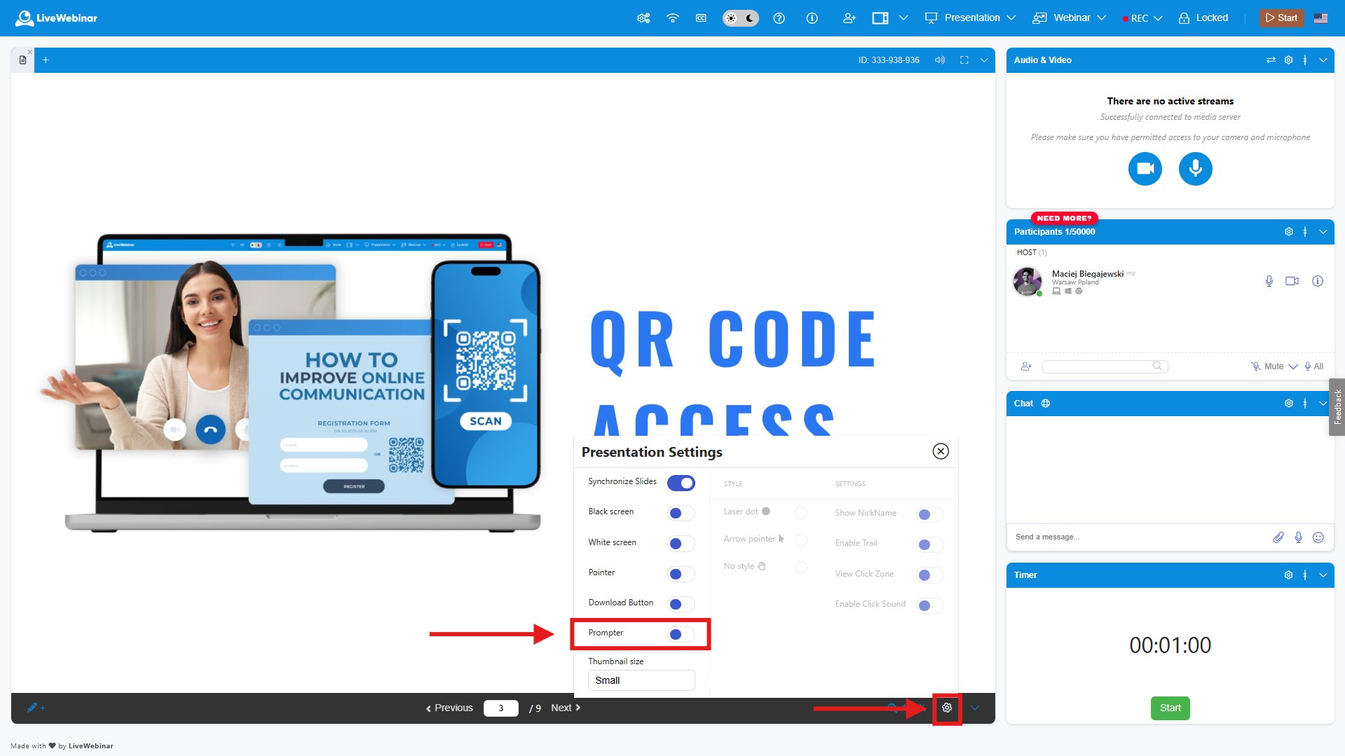 How to use the Prompter feature in LiveWebinar